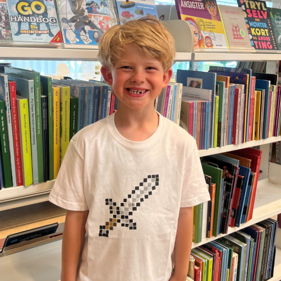 Minecraftmotiv på t-shirt